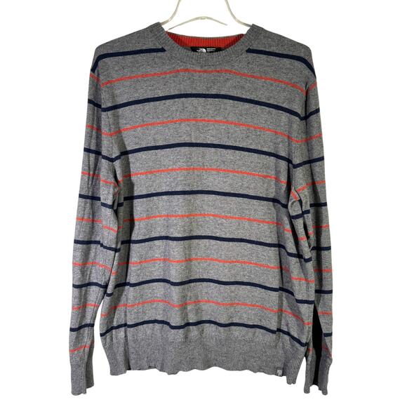 The North Face Wool Blend Gray Striped Sweater Size L - Picture 1 of 5